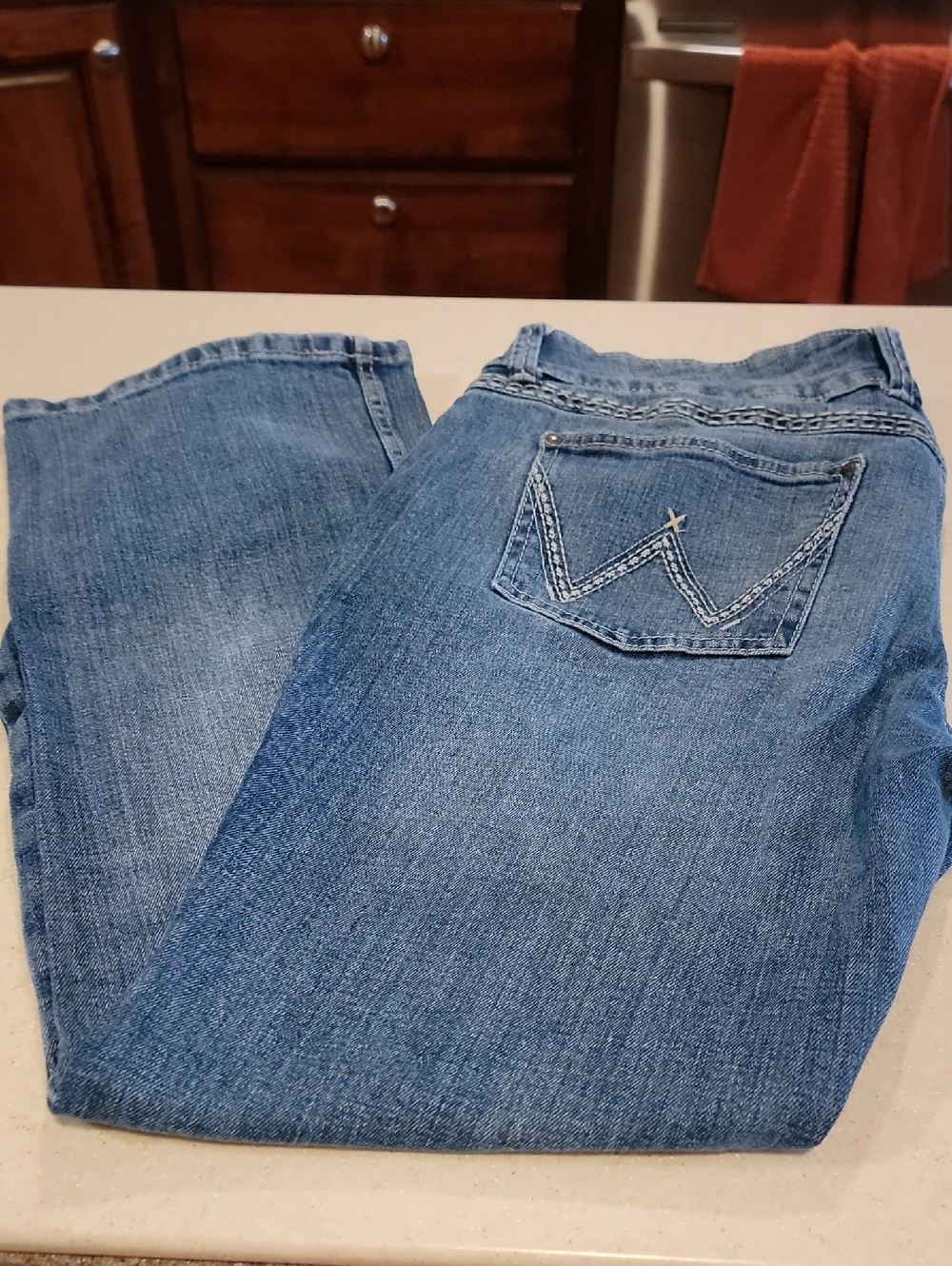 Wrangler Jr 15 Light Blue Bootcut Jeans with Back Pocket Stitching